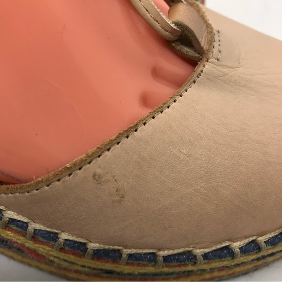 Jeffrey Campbell Womens Sz 8‎ Leather Espadrille Platform Wedge Shoe Ankle Strap - Picture 9 of 16